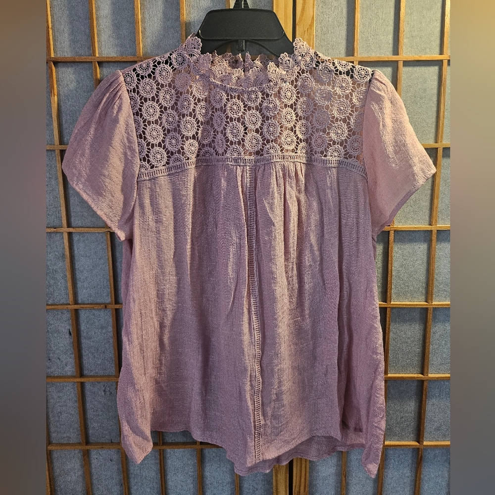 Lace Detail Dusty Rose Blouse